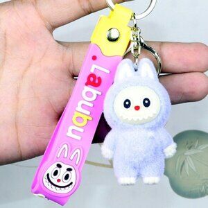 Labubu light blue keychain